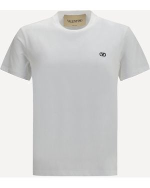 Valentino Cotton Vlogo T-Shirt - Grey