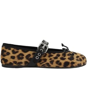 Miu Miu Animal Print Ballerinas - Brown