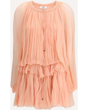 Chloé Mini Dress With Cape - Pink