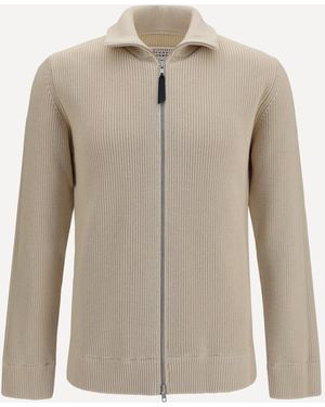 Margiela Cotton Zip-Up Jumper - Natural
