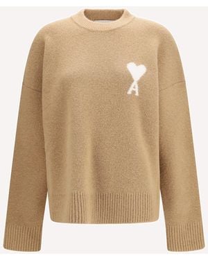 Ami Paris Ami De Coeur Sweater - Natural