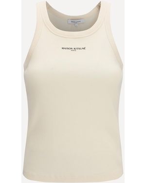 Maison Kitsuné Ribbed Tank Top - Natural