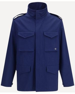 Valentino Vlogo Signature Caban Jacket - Blue