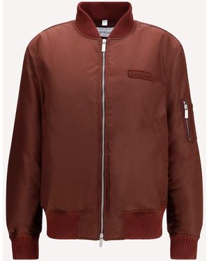 Off-White c/o Virgil Abloh Embroidered Logo Nylon Bomber Jacket - Brown