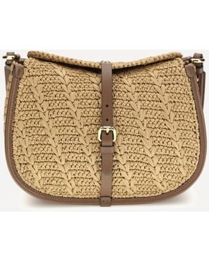 Etro Raffia Crochet Pony Shoulder Bag - Natural