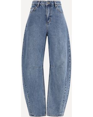 Self-Portrait Barrel Leg Jeans - Blue
