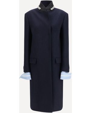 Prada Double Wool Coat - Blue