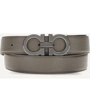 Ferragamo Reversible Gancini Belt - Gray