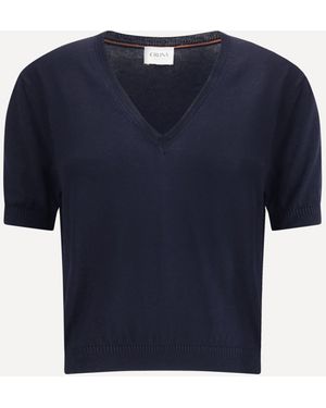 Cruna Pullover A Maniche Corte - Blu
