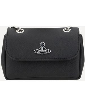 Vivienne Westwood Borsa A Spalla Con Placca Orb - Nero