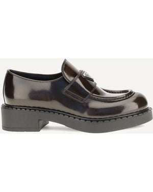 Prada Leather Logo Loafers - White