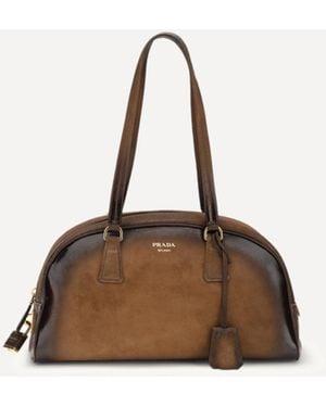 Prada Borsa A Spalla A Bauletto - Marrone