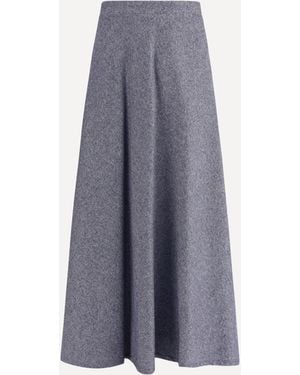Sara Roka Flared Midi Skir - Blue