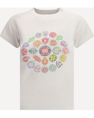 Balenciaga Graphic Logo Crew Neck T-Shirt - White