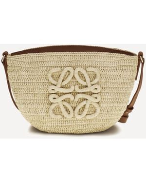 Loewe Eclipse Raffia And Calfskin Shoulder Bag X Paula's Ibiza - Natural