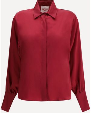 Crida Milano Feltre Silk Shirt - Red