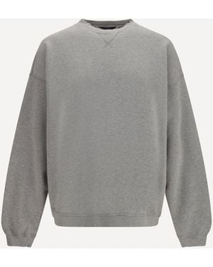 Golden Goose Oversized Crewneck Jumper With Lettering On The Back - Grey