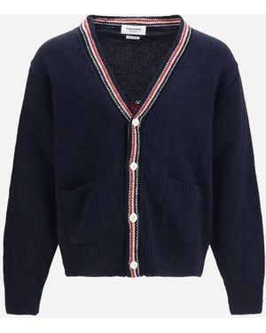 Thom Browne Hector Donegal Yarn Cardigan - Blue