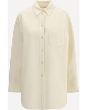 Max Mara Oversized Riber Wool Shirt - White