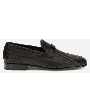 Ferragamo Woven Gancini Loafers - White