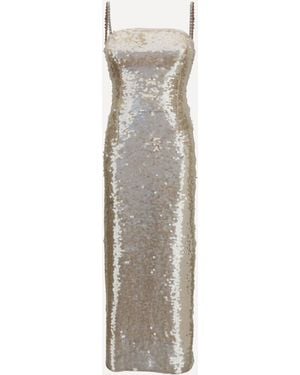 Nissa Midi Sequin Dress - White