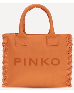 Pinko Canvas Tote Bag - Orange
