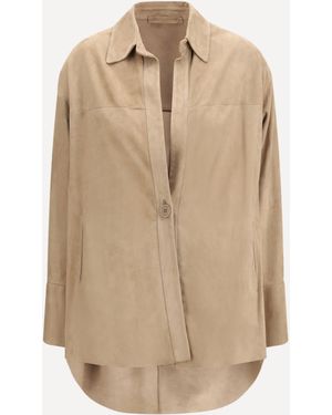 Salvatore Santoro Suede Shirt - Natural