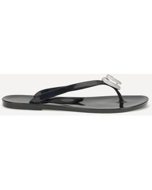 Mach & Mach Double Heart Thong Sandals - White