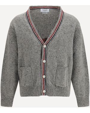 Thom Browne Hector Donegal Yarn Cardigan - Grey