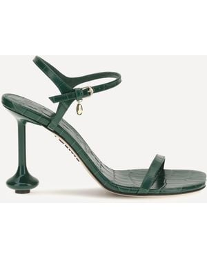 Loewe Toy Crocodile-Embossed Leather Sandals - White