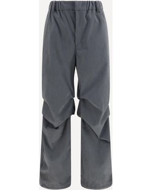 Laminar Ruched Corduroy Trousers - Grey