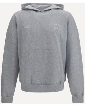 Gcds Hooded Sweatshirt With Back Band Logo - Gray