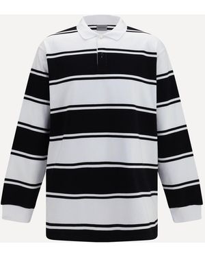 Balenciaga White Cotton Polo Shirt - Black