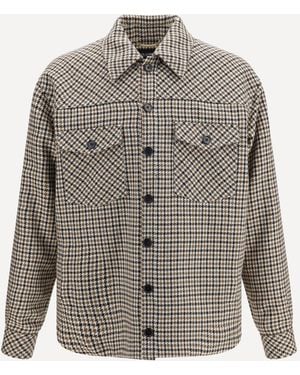 Dolce & Gabbana Quilted Houndstooth Wool Jacket - Gray