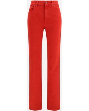 Chloé Cotton Denim Trousers - Red