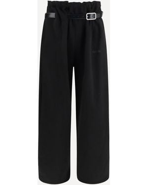Magliano Provincia Wide-Leg Trousers With Belt - Black