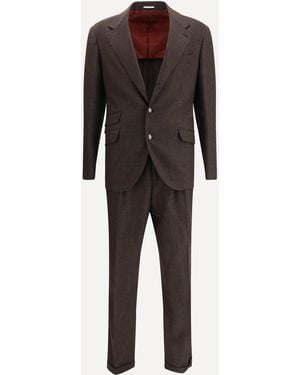 Brunello Cucinelli Prince Of Wales Suit - Brown