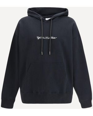 Off-White c/o Virgil Abloh Script Arrow Diagonal Skate Hoodie - Blue