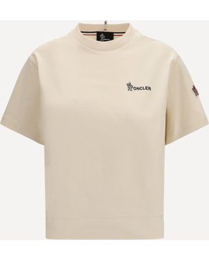 Moncler Logo Cotton T-Shirt - Natural