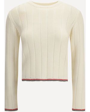 Thom Browne Ribbed Sweater - White
