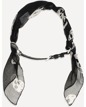 McQueen Double-Wrap Skull Scarf Bracelet - White