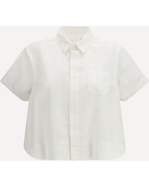 Sacai Cropped Cotton Shirt - White