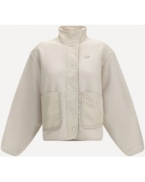 New Balance High-Neck Fleece Jacket - White