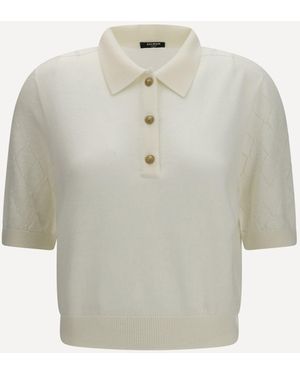 Balmain Wool Polo With Vintage Buttons - White