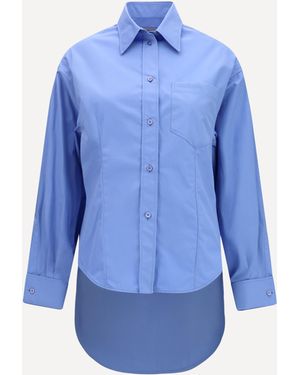 Balenciaga Asymmetric Long-Sleeve Shirt - Blue