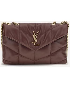 Saint Laurent Borsa A Spalla Puffer Toy - Marrone