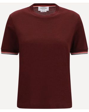 Thom Browne Wool-Blend T-Shirt - Red
