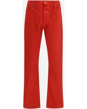 Versace Straight-Leg Cotton Denim Jeans - Red