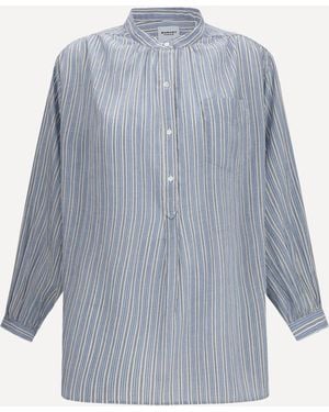 Isabel Marant Sapha Striped Cotton Voile Shirt - Blue