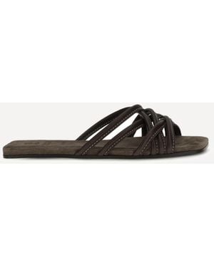 Brunello Cucinelli Flat Leather Sandals - White